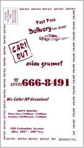 A page from the menu of the Cari-Out Asian Gourmet restaurant in New York